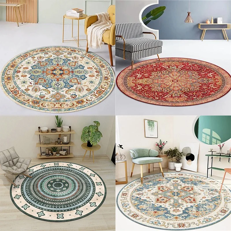 

Марокканский этнический круглый ковер, коврик для кресла-качалки для спальни и гостиной
