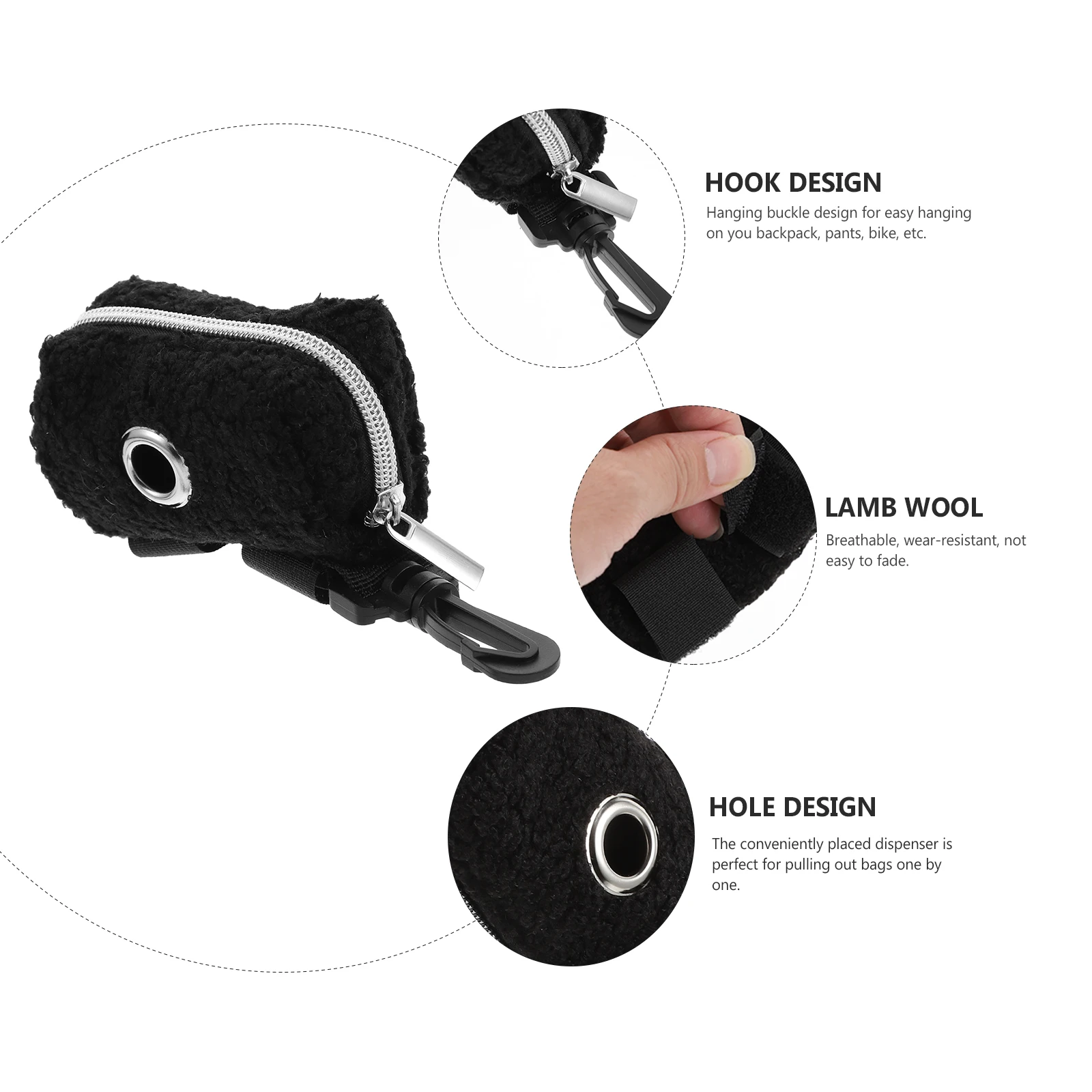 

Pet Waste Carrier Lightweight Breathable Material Wear Resistant Holder Dog Trash Container Refuse Sacks Black Pet Poop