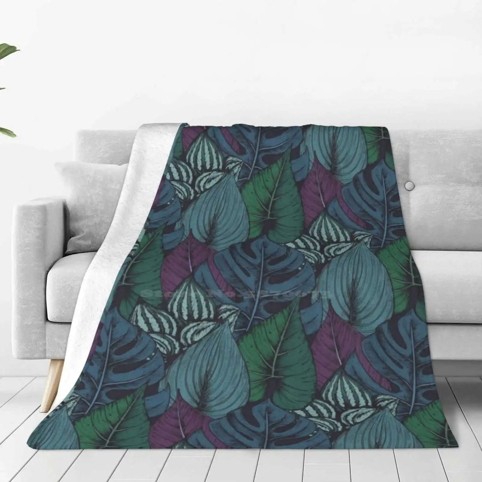 Tropical Four Seasons Comfortable Warm Soft Throw Blanket Tropical Colorful Bright Exotic Patterns With Exotic Leaves