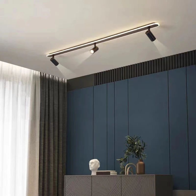 Moderna lampada da soffitto a binario a Led armadi per camera da letto cucina moderna striscia faretto a binario soggiorno sfondo corridoio illuminazione a soffitto