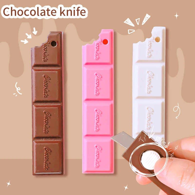 Aesthetic stationery store cute things Box cutter Pocketknives chocolate utility knife Mini pockets knife kawaii stationery