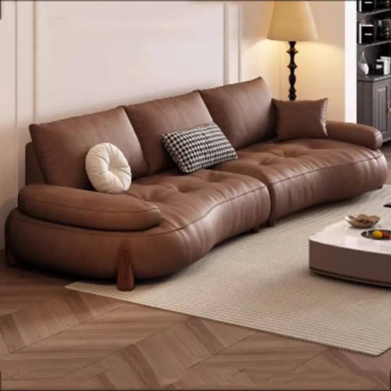 

Sleeping Brown Soft Sofas Nordic Luxury Relax Recliner Living Room Sofa Puffs Choice Wood Divano Soggiorno Home Furniture