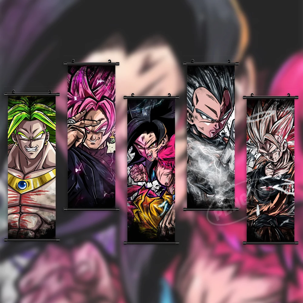 

Home Decor Anime Prints Wall Dragon Ball Art Super Saiyan Poster Canvas Goku Pictures Janpan Scroll Hanging Painting Living Room