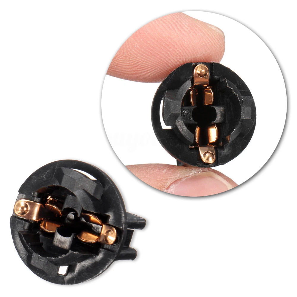 10Pcs Universal Car Instrument Panel Bulb Socket Black Car Lights Accessories Car T10 Wedge Bases Car Dashboard Light Plug