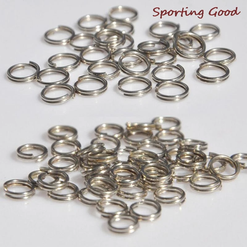 

50Pcs Split Rings For Blank Fishing Lures Stainless Steel Crank Bait Hard Bait Fishing Tackle Tools 6mm 7mm 8mm