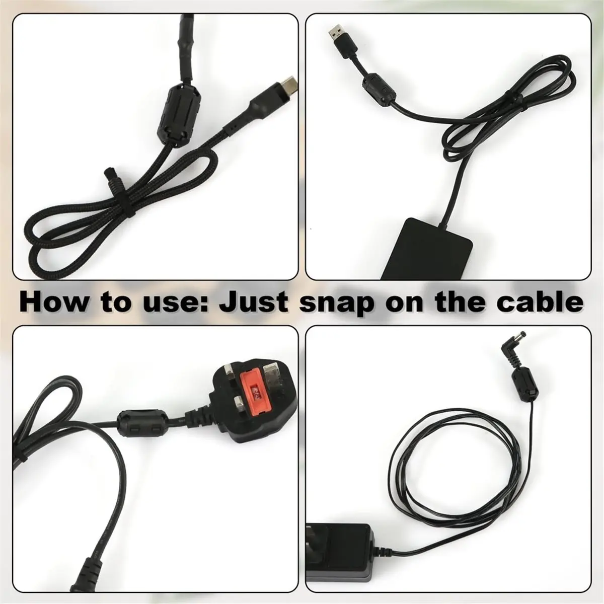 20pcs Clip-on Ferrite Core Bead Ring Core RFI Noise Suppressor Cable Clamp Clip Filter for 7mm Diameter Cable