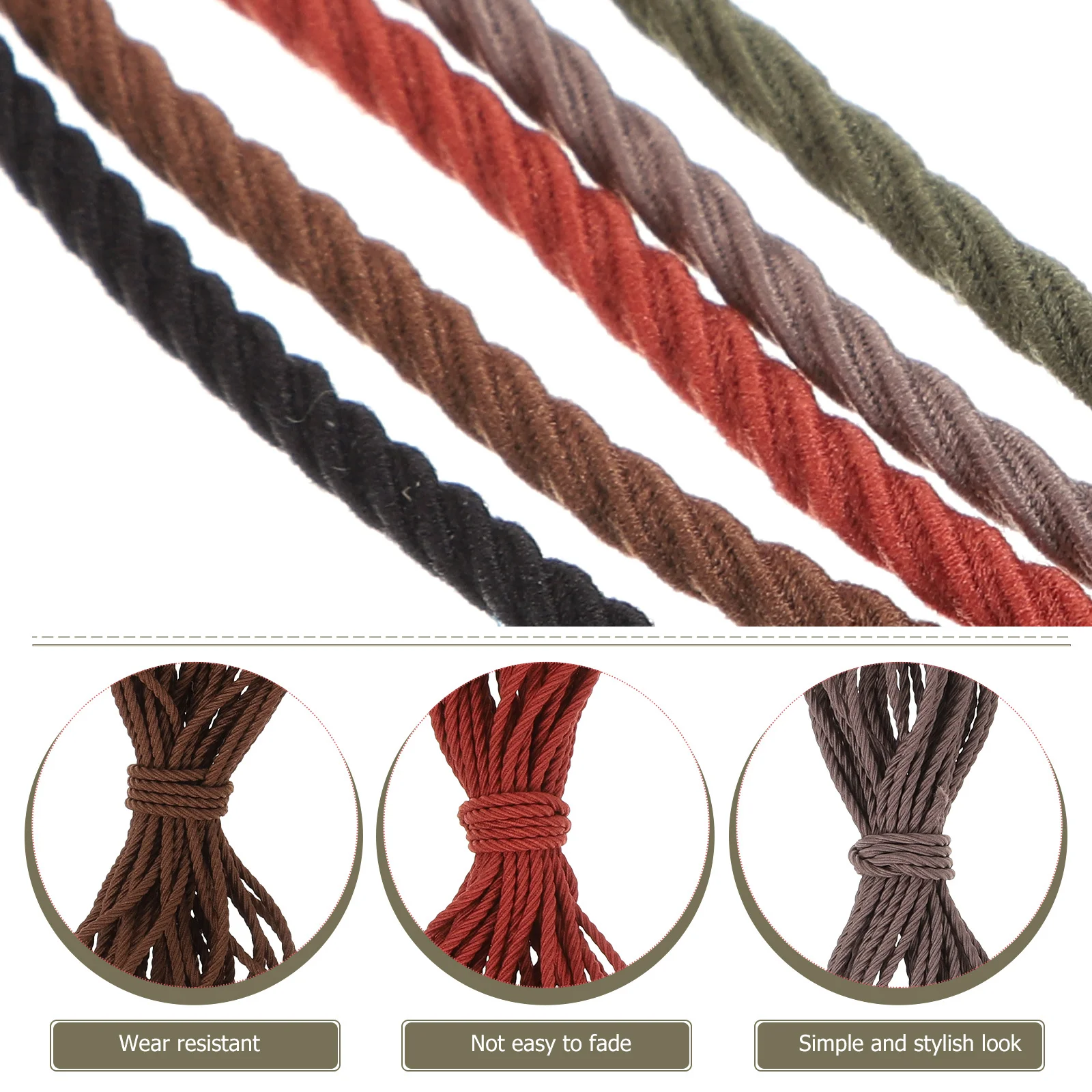 5Pcs DIY Elastic Cord String Jewelry Making Bracelet Rope Beading Thread Hair Ties Accessories Elastic Cord Bracelet String