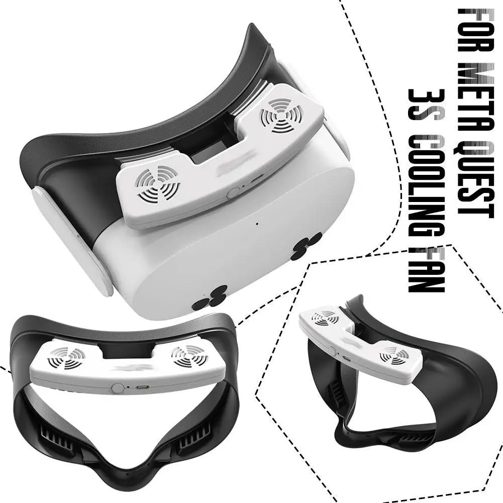 Cooling Mask With Fan For Meta 3 Adjustable Wind Speed And Easy To Install VR Glasses Accessory