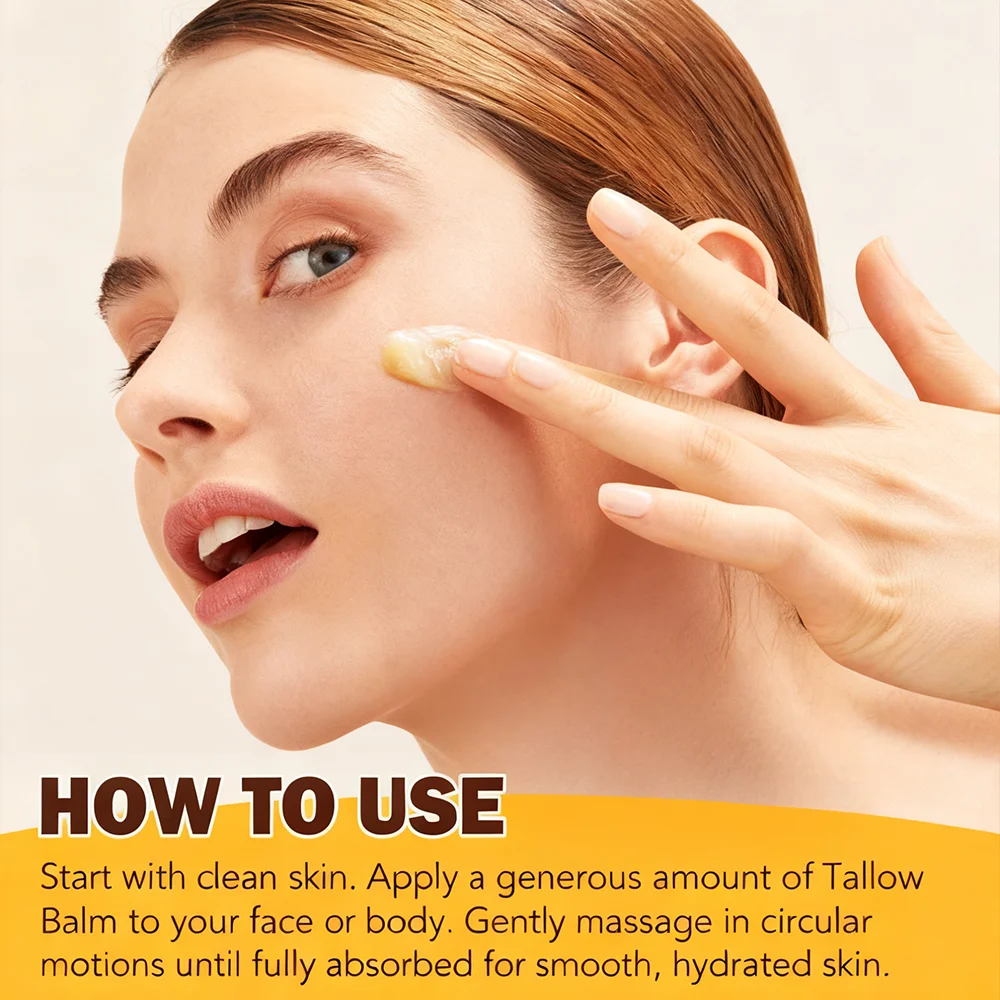 SUYARUN Ultra-Nourishing Tallow Face & Body Cream with Honey&Vitamin C – Moisturizing Skincare for Dry Skin, Natural Anti-Aging.