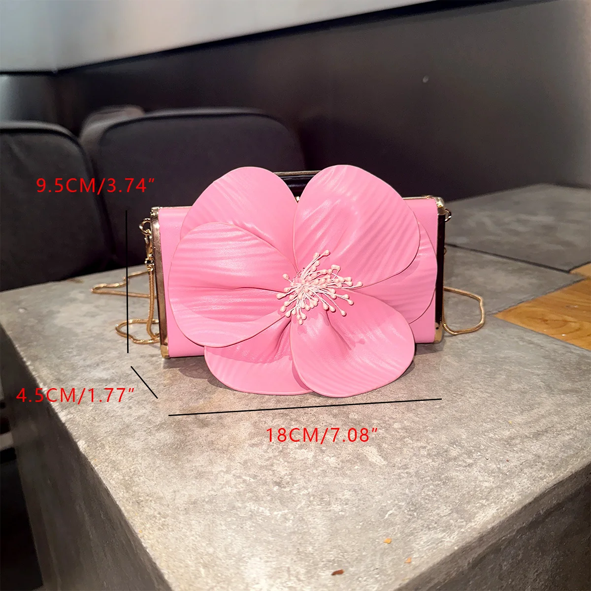 New Women's Bag Petal Box Women's Bag Single Shoulder Chain Crossbody Small Square Bag New Chinese Style Dinner Handbag