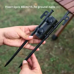 Camping Tent Rod Holders,Reinforced Windproof Awning Rod Holder,Portable Tent Fixed Tube Pole Stand for Camping Fishing