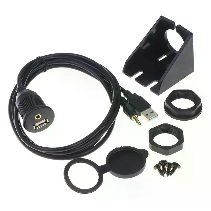 Picture 6: Flush Mount Panel Extension Cable Male To Female Dashboard Waterproof For Car Motorcycle