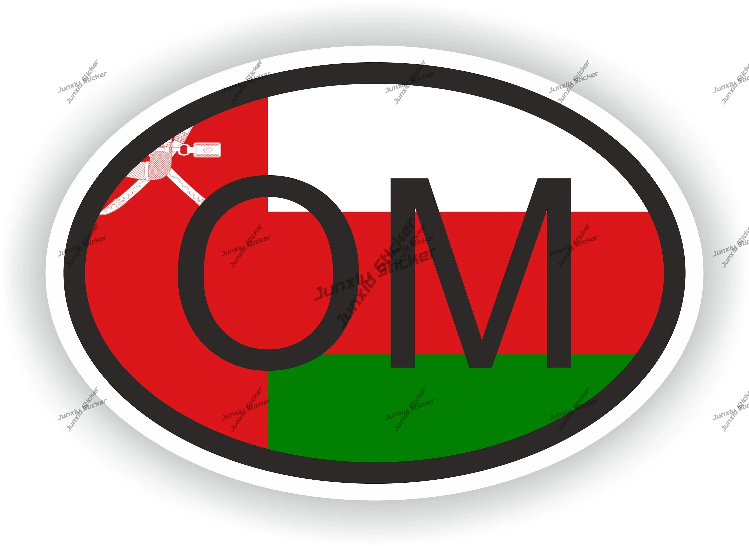 

Oman Om Country Code Flag Oval Sticker Pvc Boat Accessories Style For Car Stickers Sport Waterproof Reflective Sunscreen Trolley