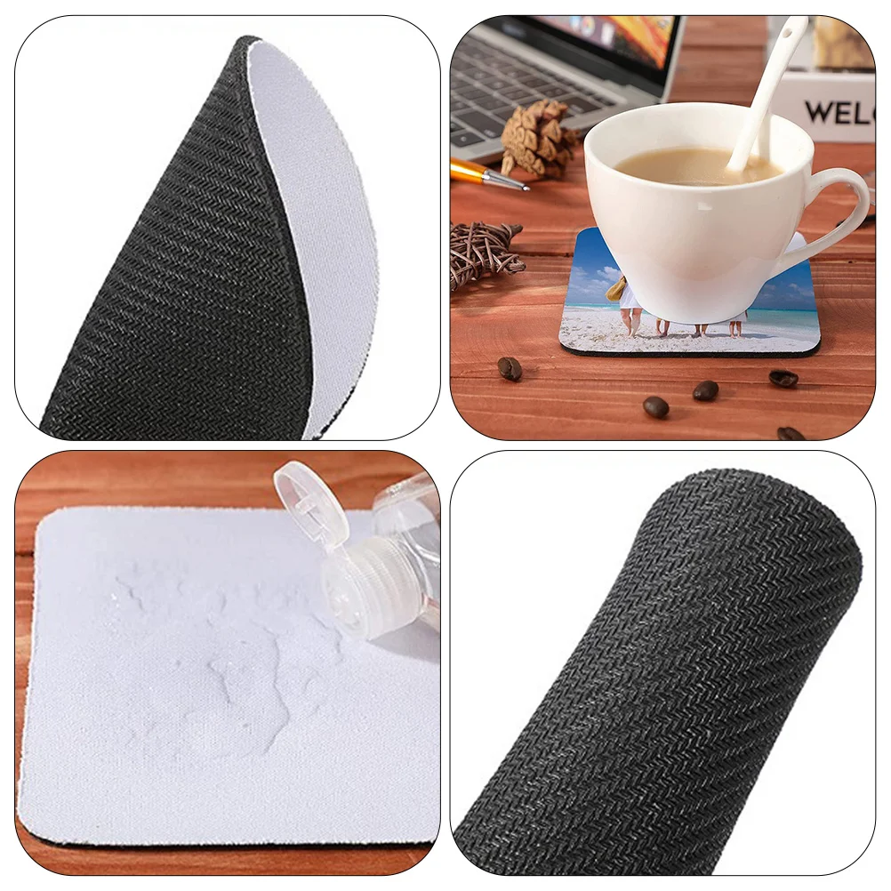 16 Pcs Dye Sublimation Coaster White Car Accessories Star Cup Mat Portable Tea Cup Pad Neoprene Car Cup Holder Tea Sublimate