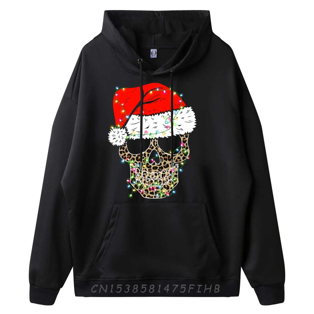 Crânio leopardo luz de natal legal t para amante do crânio harajuku mans moda e na moda camisetas de hombre dos homens hoodies