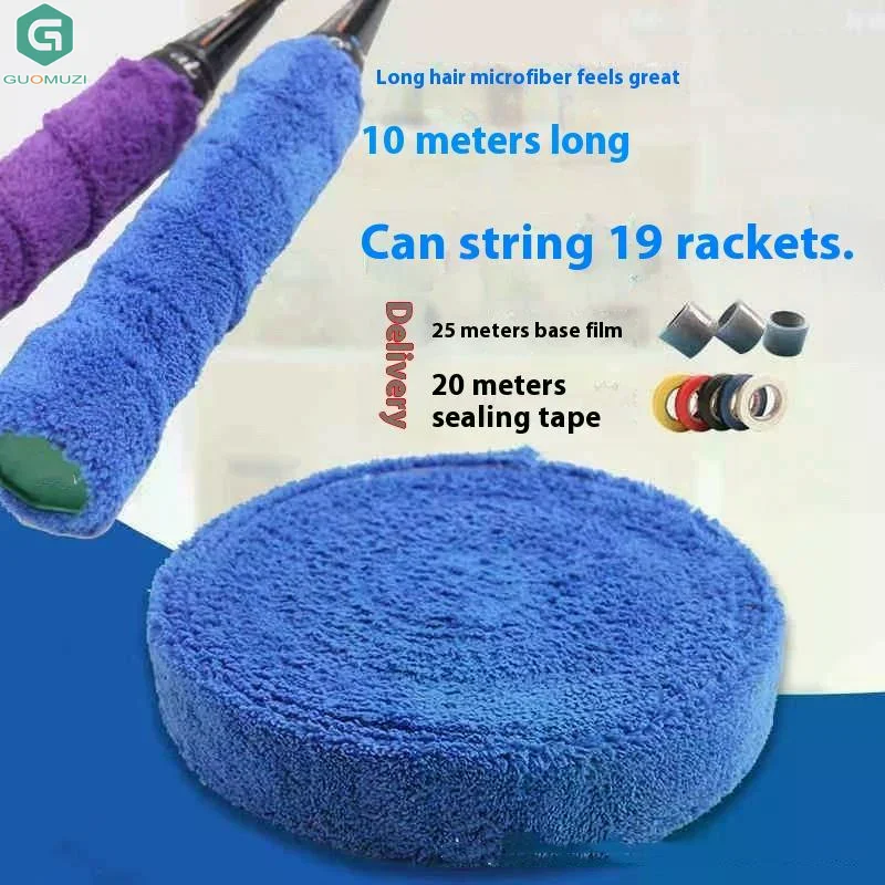 1SetPolyester 5 متر/10 متر منشفة الغراء قبضة مضرب تنس الريشة Overgrips الشريط مضرب قبضة قبضة عدم الانزلاق الشريط الفرقة عرق الريشة