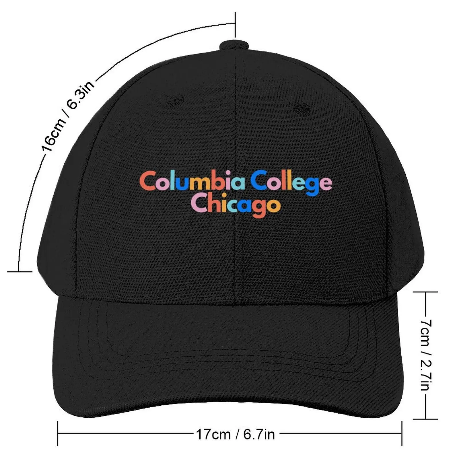 Columbia College Chicago Color Block White Baseball Cap Golf Cap custom Hat Hats Woman Men's