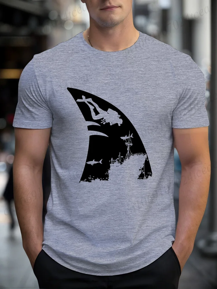Men's Scuba Diving Printed T-Shirt Oversized Clothing Graphic Tees for Women Men Summer Tops Scuba Diving Hip Hop Streetwear