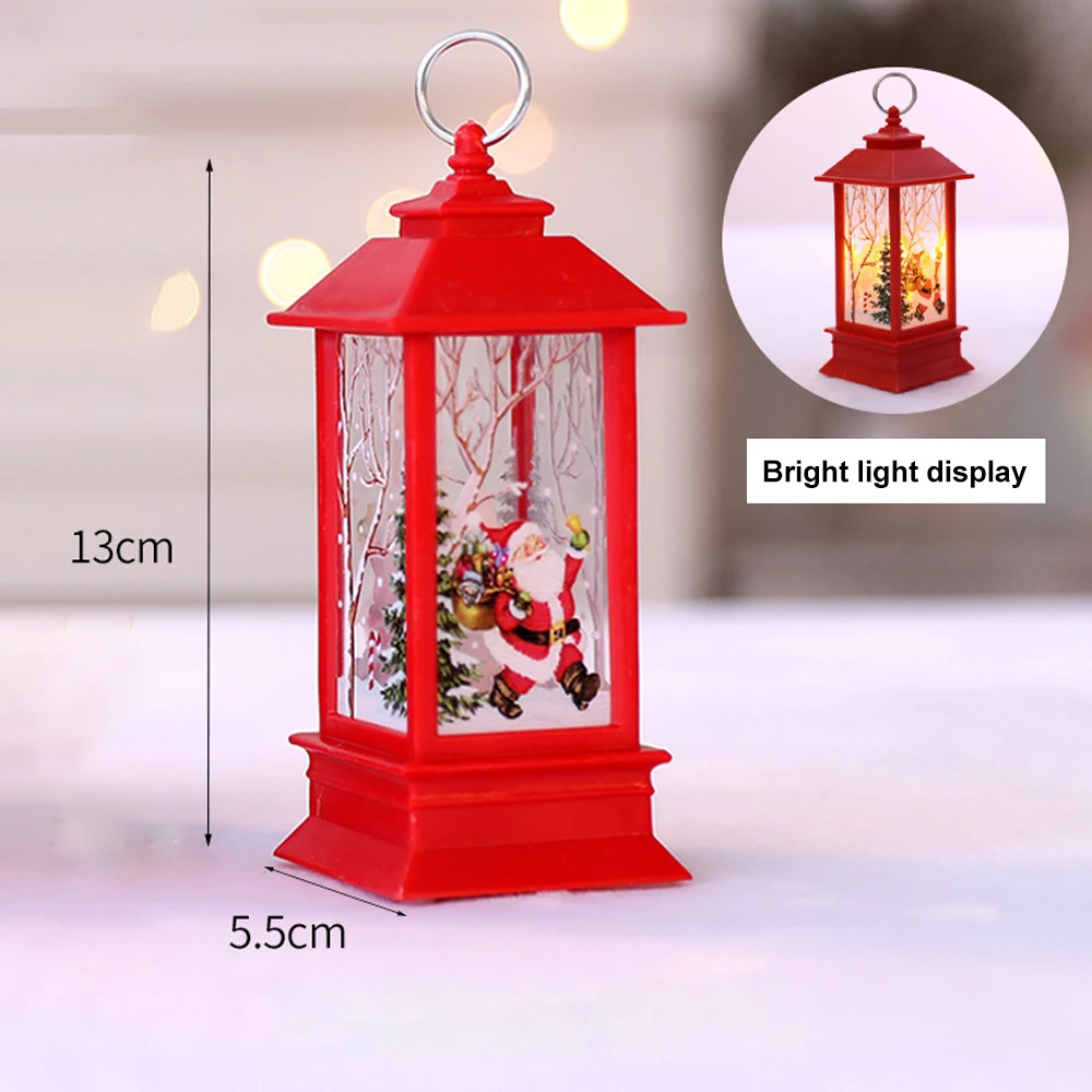 Christmas Portable Oil Lamp Santa Claus LED Night Lights Battery Powered Indoor Outdoor Hanging Lanterns Festive Party Decoratio