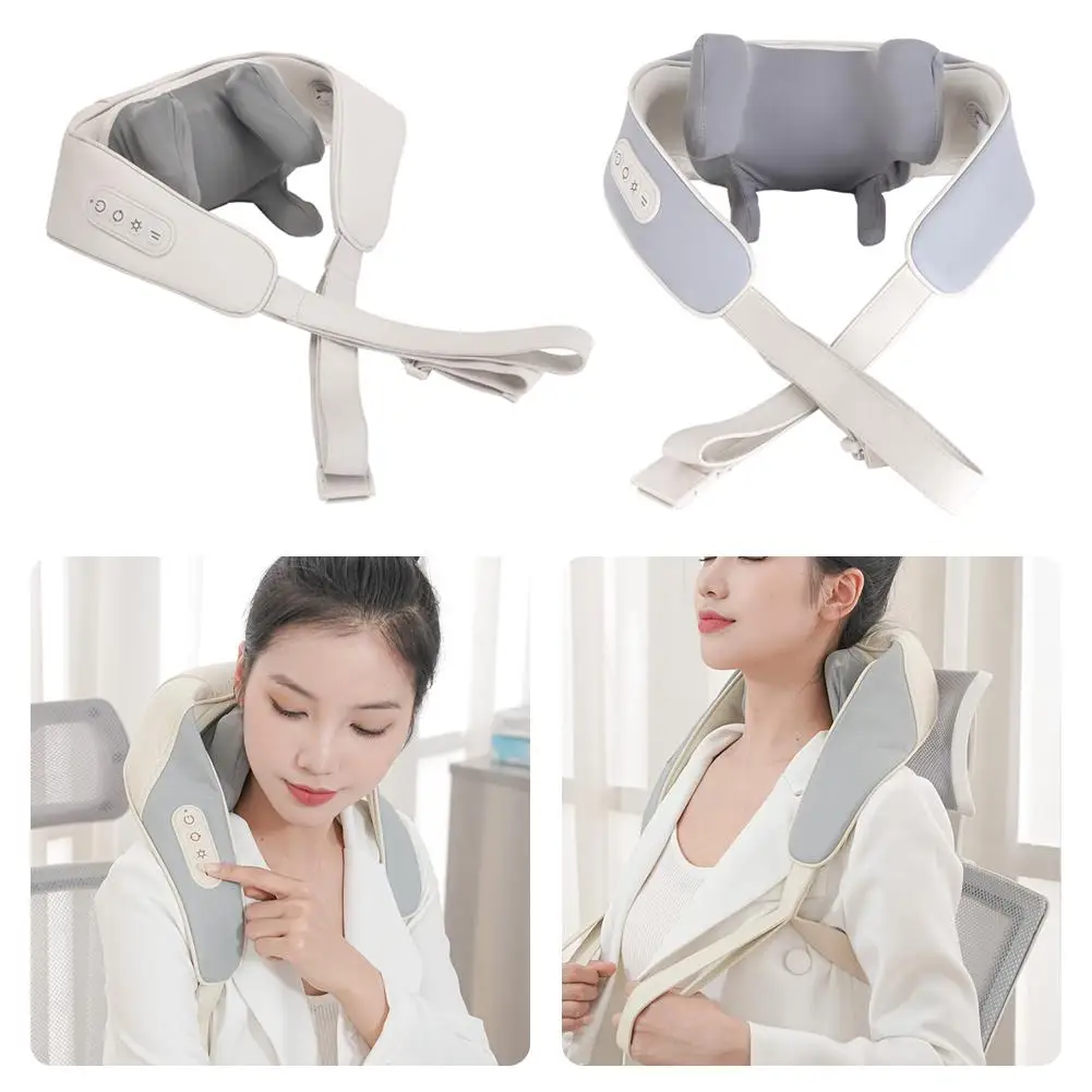 Electric Neck Massage Shawl U Shape Shiatsu Kneading Pain Heating Body Back Fatigue Relaxation Massage Cervical Device Reli X8K4