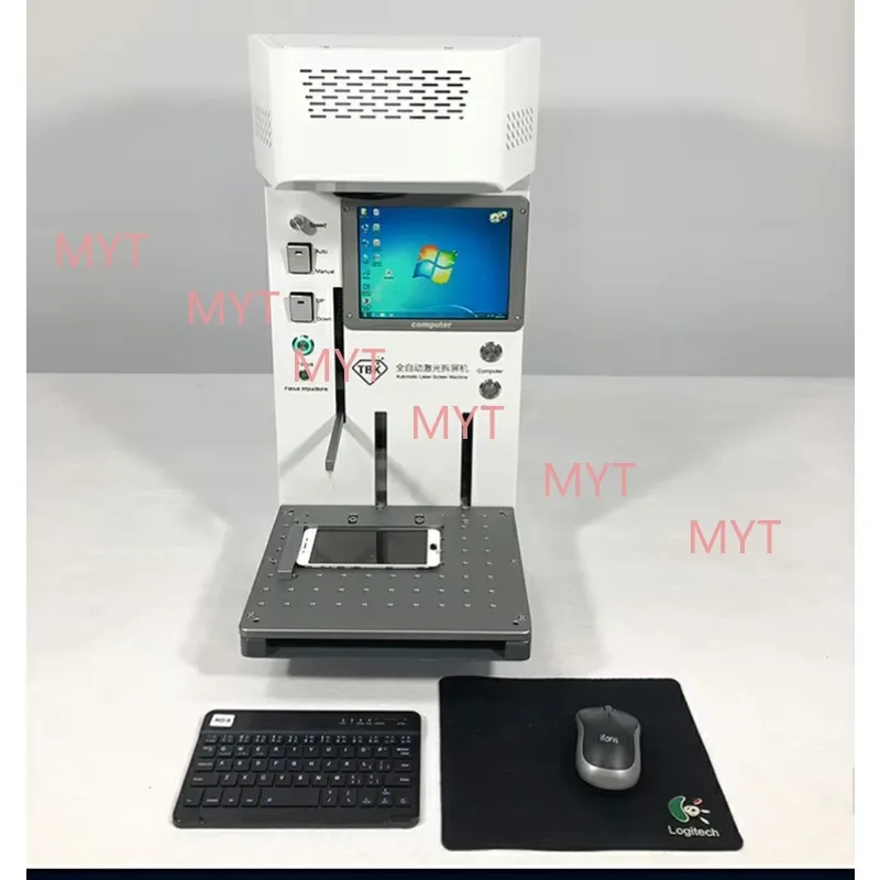 MYT TBK 958A 20W Auto Focus LCD Back Glass Fiber Laser 220V Mobile Phone Repair Centering Fixture 20W PLC Marking Tools Separate