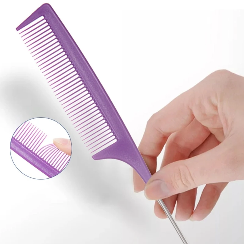 Parting Combs for Braiding Hair Hair Comb Metal Tail Comb with Stainless Steel Pin Dropshipping