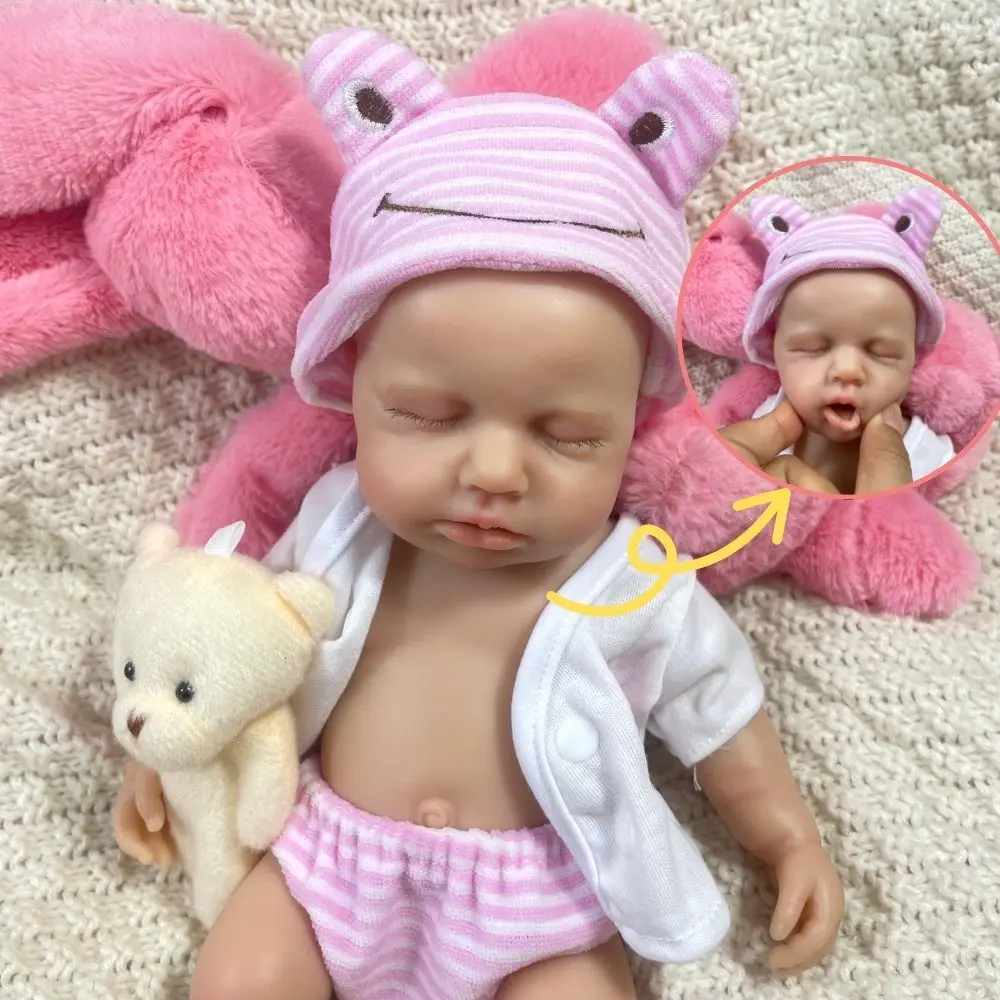 Mini LouLou in silicone da 13 pollici può aprire la bocca bambola rinata per bambini bambola Bebe in silicone morbido per tutto il corpo ragazzo e ragazza per scegliere