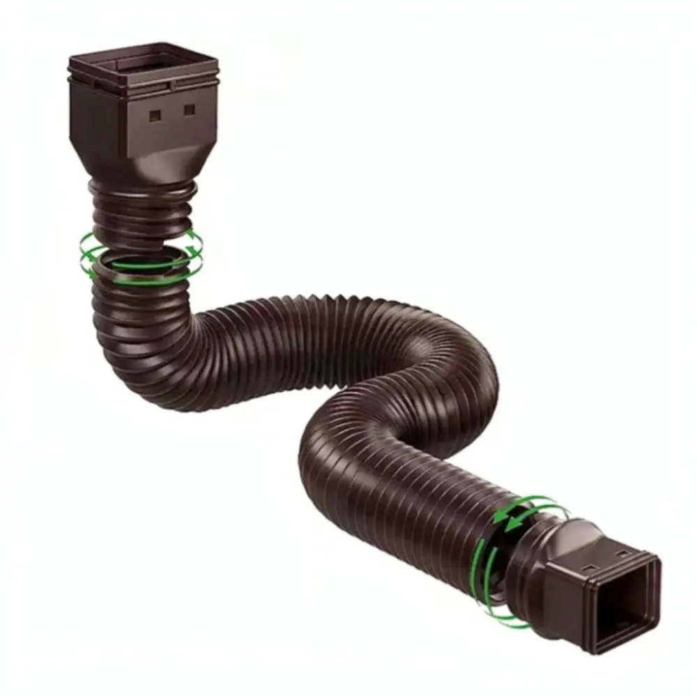 Flexible HDPE Square Downspout Extender Rain Gutter Drainage Pipe For Garden Villa Outdoor Water Management System