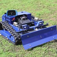Customized tracked industrial remote control robot with snow shovel lawn mower, cutting width 550mm lawn mower