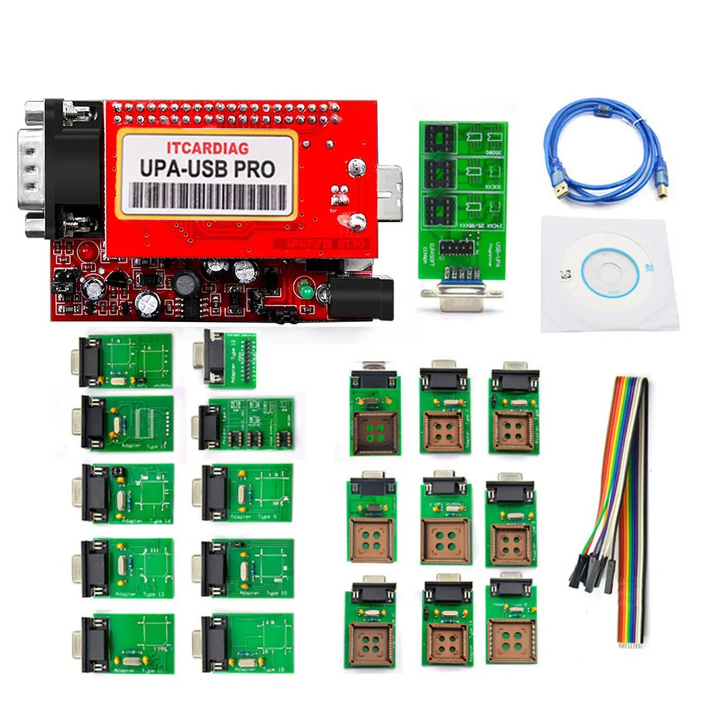 V1.3 UPA USB SN:050D5A5B Programmatore di sintonizzazione chip ECU Windows 10 64 bit supportato 2024 Adattatori completi originali con funzioni NEC