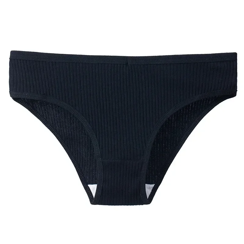 Calcinha de algodão feminina listra roupa interior sólida macia lingerie feminina confortável senhoras briefs sexy sem costura cuecas