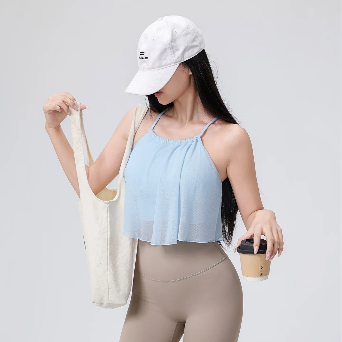 Canotta da yoga da donna in rete Cloud-Skin, reggiseno sportivo antiurto ad alto supporto con imbottitura fissa, top corto da corsa ad asciugatura rapida