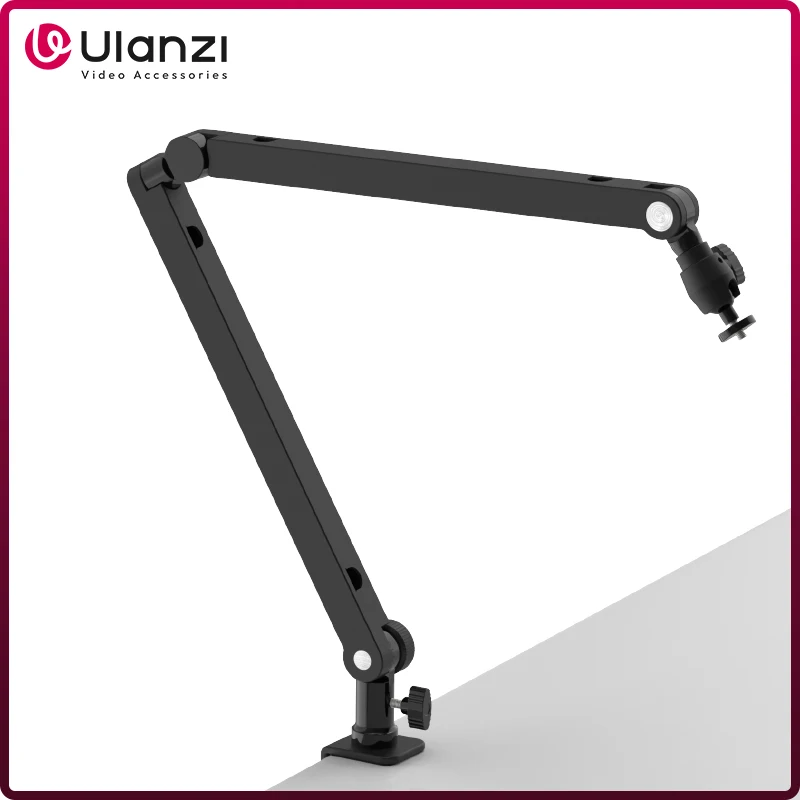 Ulanzi TM01 Foldable Microphone Boom Arm Stand 360° Rotatable Adjustable Suspension Mic Arm Holder for Streaming Recording