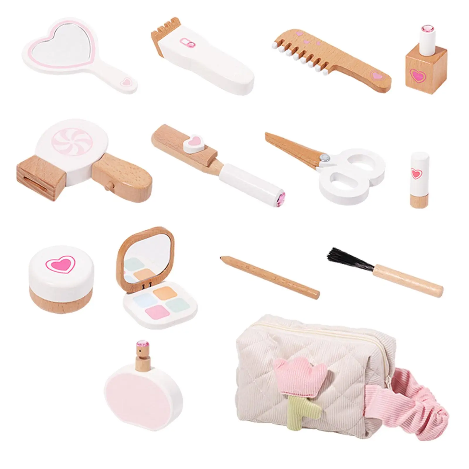 14x Pretend Makeup for Toddlers Wooden for Princess Gifts New Year Christmas