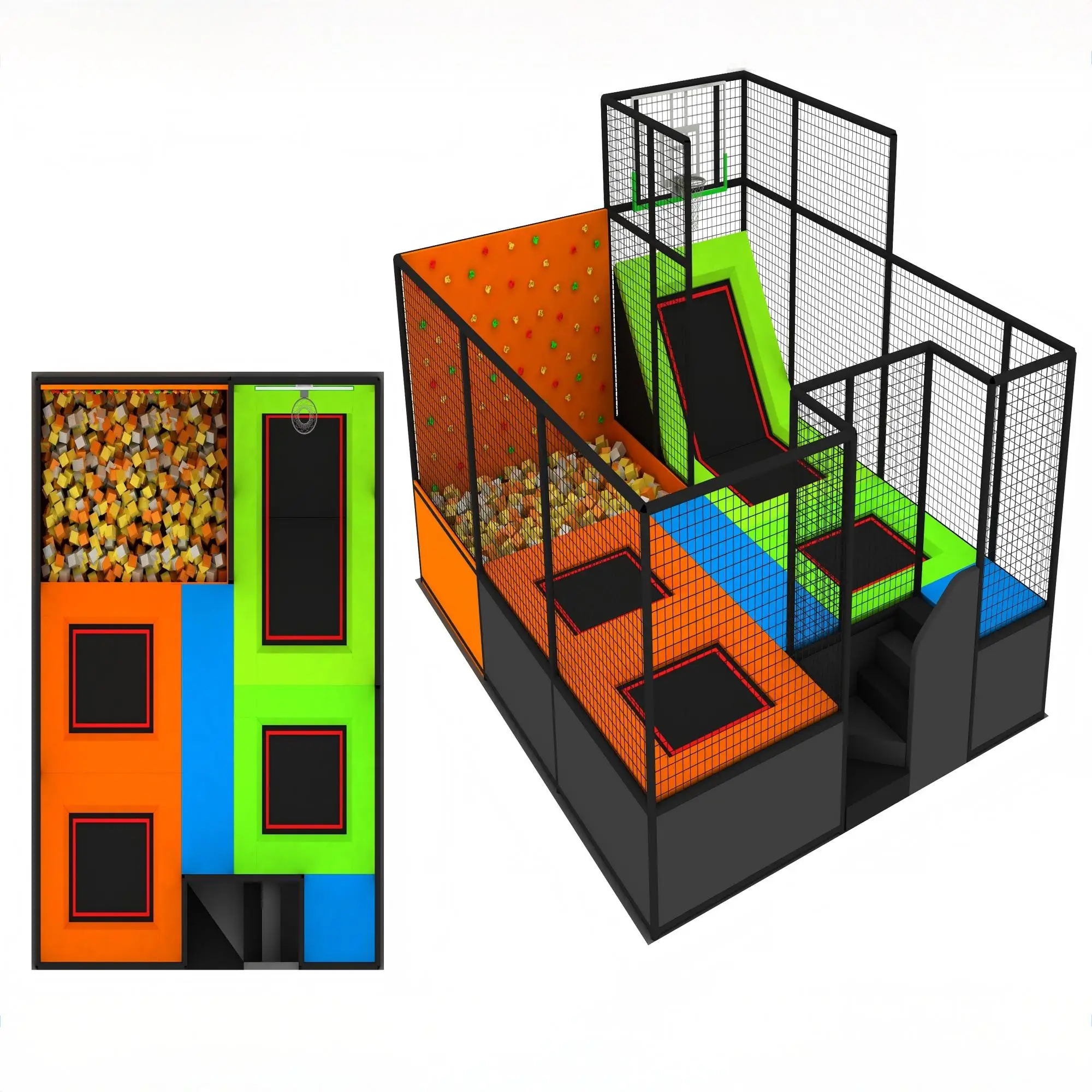Indoor Trampoline Customized Size for Personal Requirements Kids Jump Trampoline Indoor Kits Hours of Hopping Indoor Trampolinep
