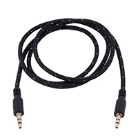 A43M 1M 3.5mm Stereo Male to Male Jack Aux Cable Audio Auxiliary Lead For Phone Car, Black