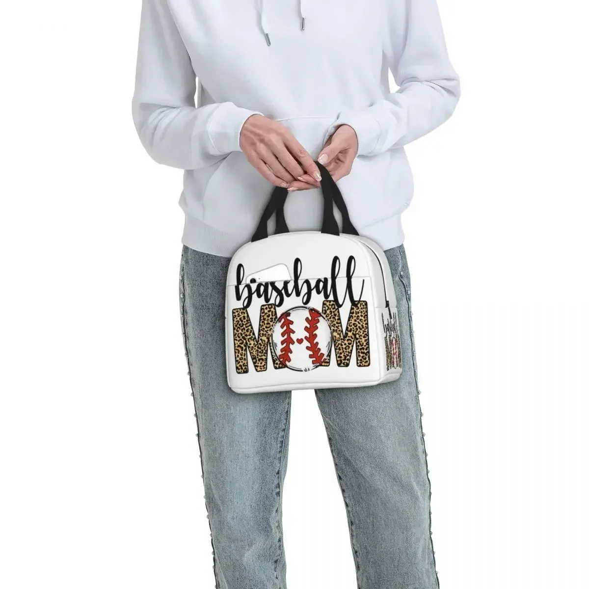 أكياس الغداء الكلاسيكية المعزولة من البيسبول للأم، حقيبة حرارية، حاوية للوجبات، صندوق غداء كبير للرجال والنساء، للشاطئ في الهواء الطلق