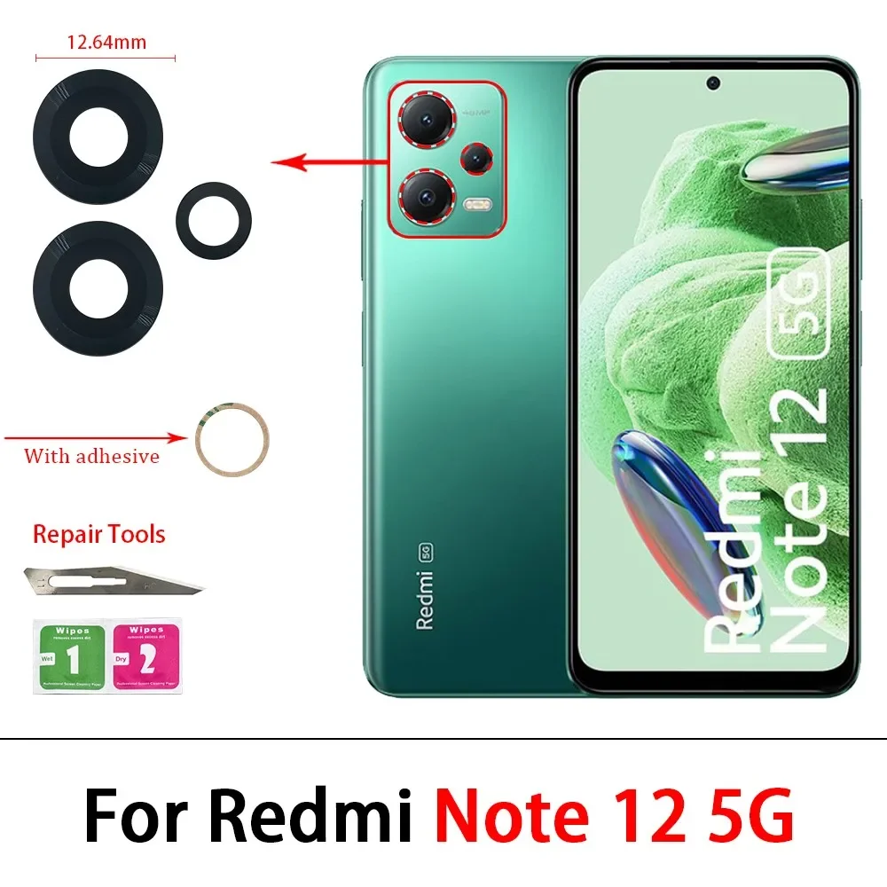 10Pcs, Camera Glass Lens Back Rear Camera Glass Lens For Redmi Note 10 10s 11 12 13 Pro Plus 4G 5G With Adhesive