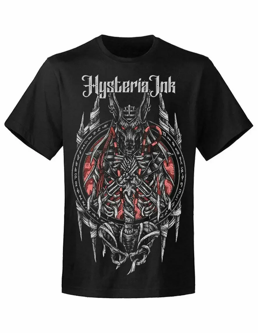 ANUBIS HYSTERIA INK Men T Shirt Horror Egyptian Curses Pharaohs