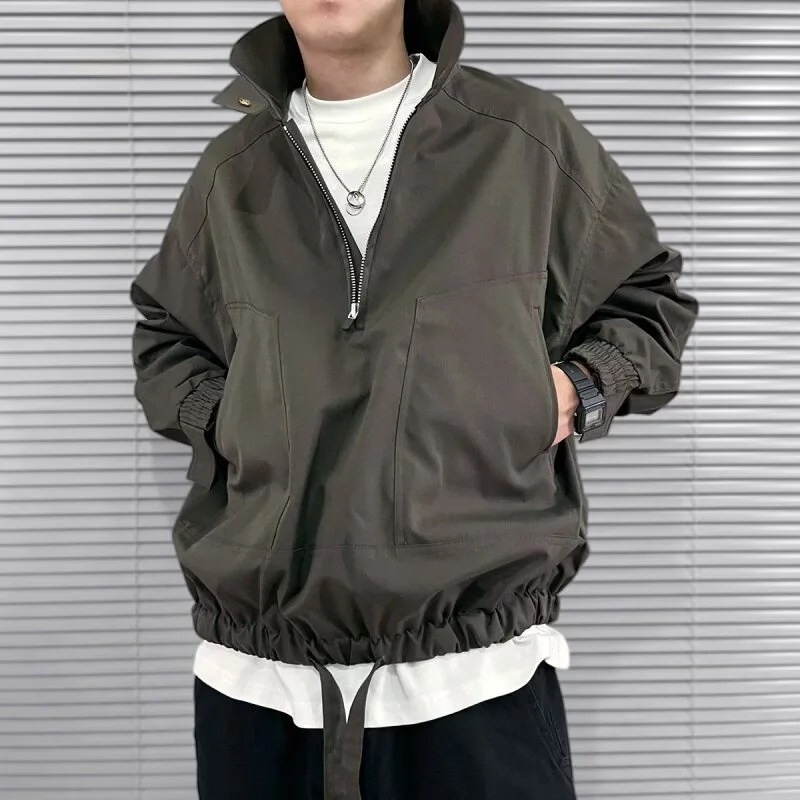 

American Sle Functional Workwear f Zip Jaet Men's Tee Proof Stand Collar Outdoor Casual Outerwear