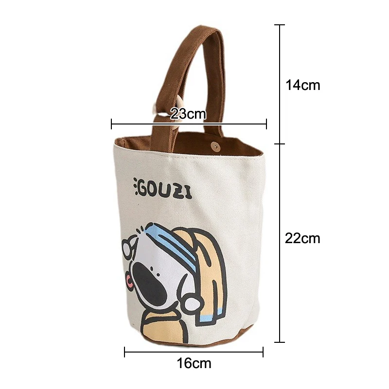 Lunch Bag Cartoon Canvas Lunch Box Picnic Tote Eco Bento Bag Small Handbag Dinner Container Food Storage Bags