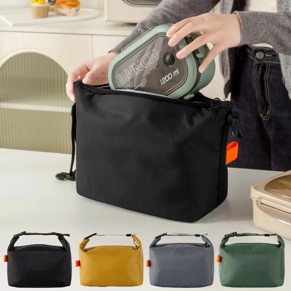 Hand Carrying Insulated Lunch Bag Large Capacity Aluminum Foil Lunch Box Bag Simple Design Foldable Tote Bag Office Worker