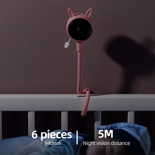 Imagen 2 del producto Monitor de bebé HD de 1080P, aplicación remota Tuya, Control, cámara de 2 millones de píxeles, detección de temperatura de sonido, visión nocturna infrarroja, teléfono para bebé