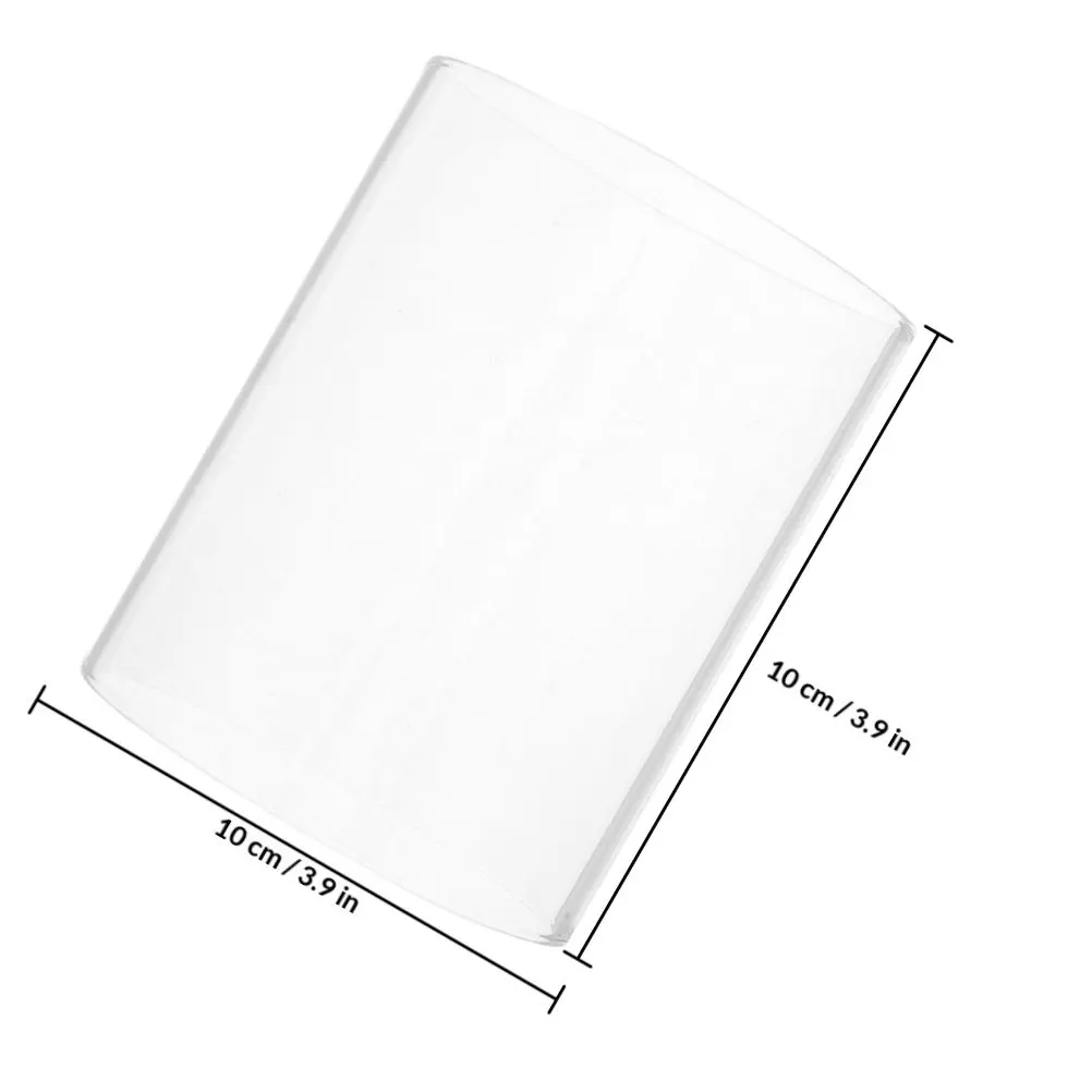 Clear Glass Hurricane Holder Sleeve Transparent Cylinder Open Both Ends 4x4inch Windproof Protector for Home Party