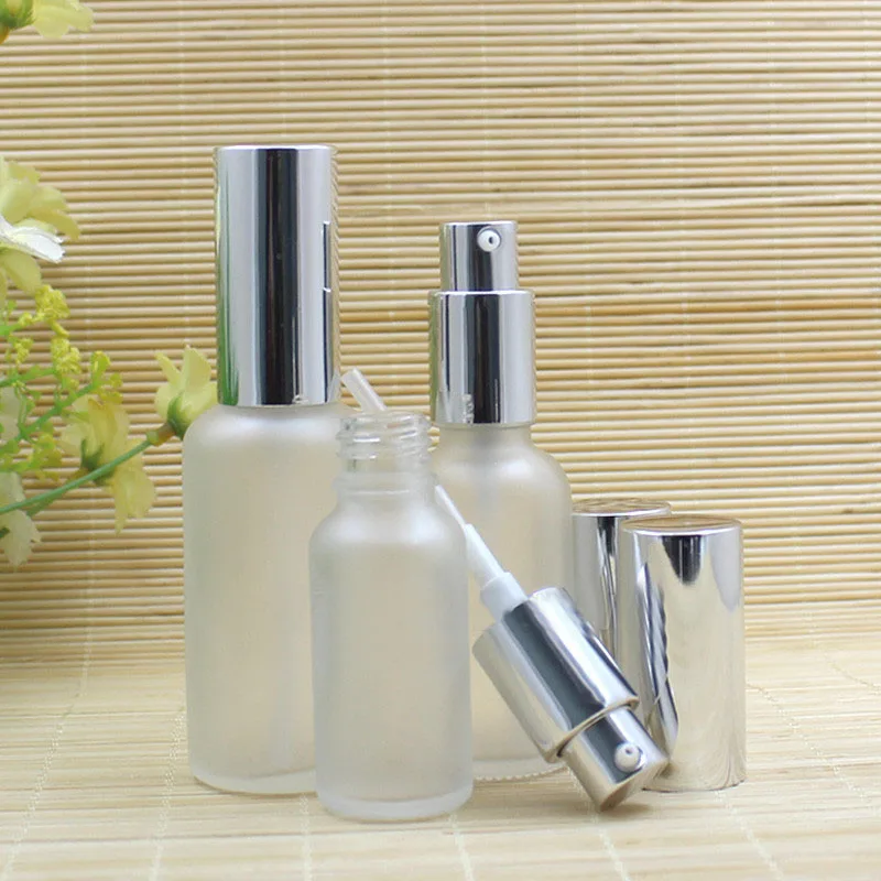 5ml10ml15ml20ml30ml50ml100ml frosted glass bottle lotion sprayer essential oil sample toner moisture  emulsion cosmetic packing