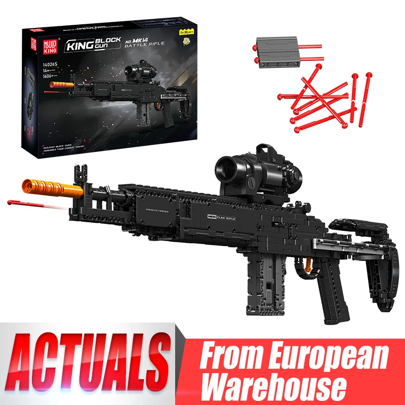 

MOULD KING 14026 Technical MK14 Battle Rifle Simulation Gun Model Building Blocks Military Weapon Bricks Toys Set for Kids Gifts