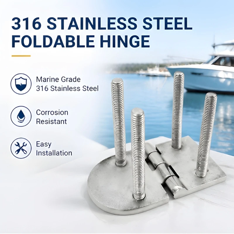 Marine Grade 316 Stainless Steel vessel Hinge Featuring Gentle 180 Degree Rotation For Entry Doors And Storage Compartments