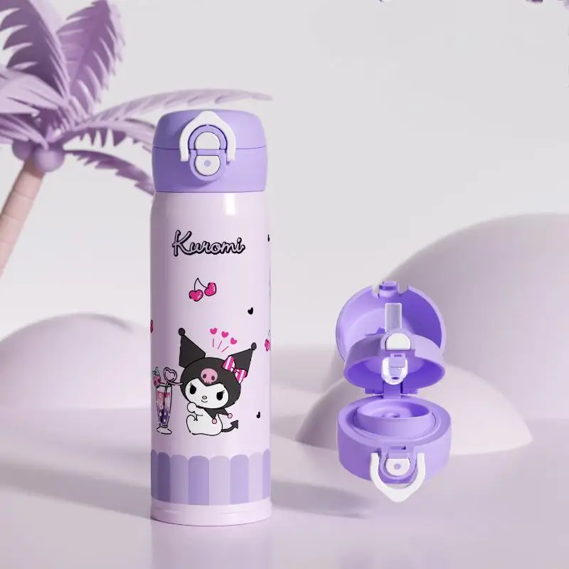 

Вакуумная чашка Sanrio, двойная чашка для питья Kuromi Cinnamoroll, холодная вода, модная мультяшная милая студенческая портативная чашка для улицы, высокая емкость