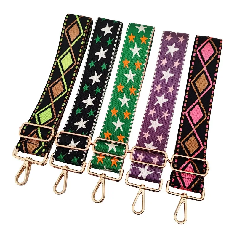 

5CM Wide Long Shoulder Strap Replaceable Handbags Nylon Women's Crossbody Accessories Pouch Strap Star Shoulder Strap