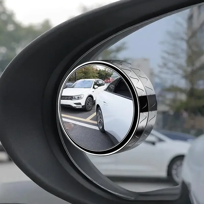 1 Pair 360 Blind Spot Mirror Adjustable Round Frame Wide-angle Rearview Car Rearview Sucker Mirrors Auxiliary Convex Mirror